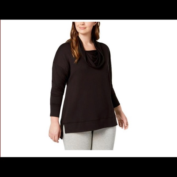 NWT Macy’s Ideology Black Cowl Neck Top - Picture 2 of 4